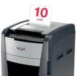 Rexel Optimum AutoFeed+ 600M Aktenvernichter 600 Blatt Mikroschnitt 2 x 15 mm P-5 110 l Vernichtet auch Büroklammern, He – Bild 8