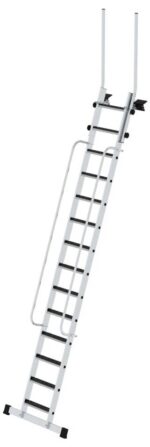 MUNK Günzburger Steigtechnik 040354 Aluminium Stufen-Anlegeleiter Arbeitshöhe (max.): 4.5 cm