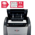 Rexel Optimum AutoFeed+ 750X Aktenvernichter 750 Blatt Mikroschnitt 4 x 30 mm P-4 140 l Vernichtet auch Büroklammern, He – Bild 7