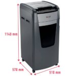 Rexel Optimum AutoFeed+ 750X Aktenvernichter 750 Blatt Mikroschnitt 4 x 30 mm P-4 140 l Vernichtet auch Büroklammern, He – Bild 10