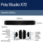 HP Poly Studio X72 All-In-One Video Bar Konferenzlautsprecher HDMI® Eingang, HDMI® Ausgang, USB-C®, USB-A, Audio-Line-in - Image 9