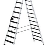 MUNK Günzburger Steigtechnik 042228 Aluminium Stufen-Stehleiter Arbeitshöhe (max.): 4.8 m