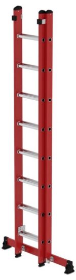 MUNK Günzburger Steigtechnik 035528 GFK/Alu Sprossen-Schiebeleiter Arbeitshöhe (max.): 5.3 cm 14.4 – Bild 2