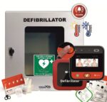 MEDX5 myPAD-M mit LCD-Bildschirm AED-Schild Außenbereich mit Sprachanweisungen, mit Heizung, inkl. Wandkasten