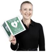 MEDX5 myPAD-M mit LCD-Bildschirm AED-Schild Außenbereich mit Sprachanweisungen, mit Heizung, inkl. Wandkasten – Bild 4