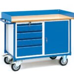 Fetra Hauptartikel 2438 Tisch- und Schrankwagen Feststeller Stahl pulverbeschichtet Traglast (max.): 400 kg Brillantblau