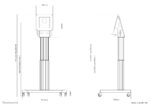 Neomounts NM-HUB2LIFTSILVER TV-Rollwagen 127,0 cm (50") - 129,5 cm (51") Motorisiert, Neigbar, Höhenverstellbar – Bild 8