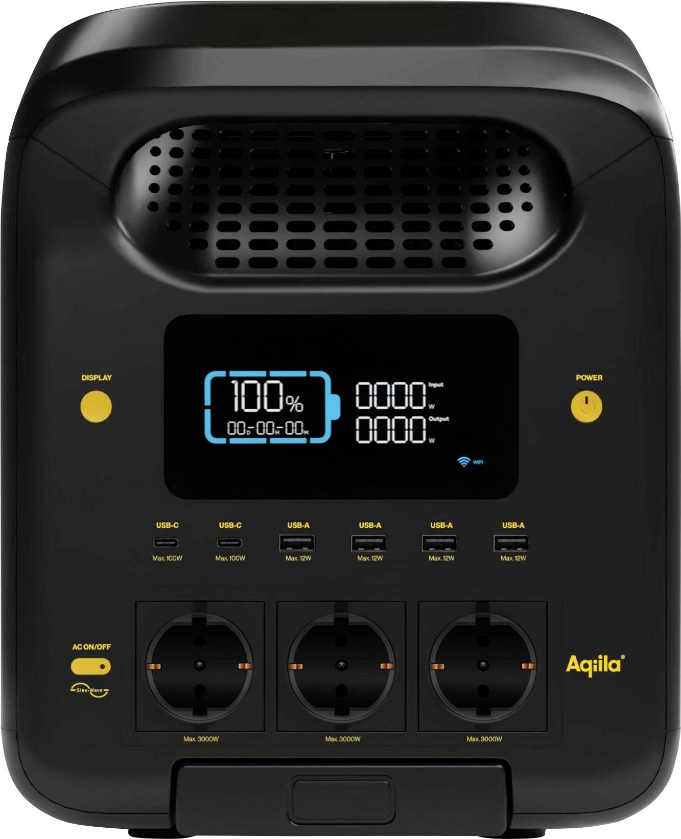 image-8960.jpg Aqiila S3000V2 Powerstation 50 Ah LiFePO 4 Schwarz, Gelb LED Taschenlampe – Bild 1
