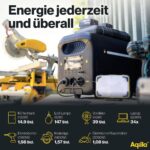 Aqiila S3000V2 Powerstation 50 Ah LiFePO 4 Schwarz, Gelb LED Taschenlampe – Bild 13