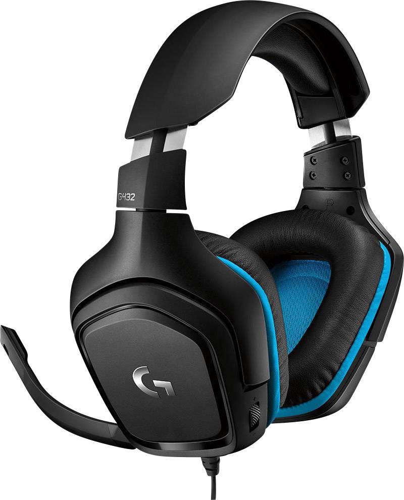 image-9249.jpg Logitech Gaming G432 Over Ear Headset kabelgebunden 7.1 Surround Schwarz, Blau Lautstärkeregelung, Mikrofon-Stummschaltu – Bild 1