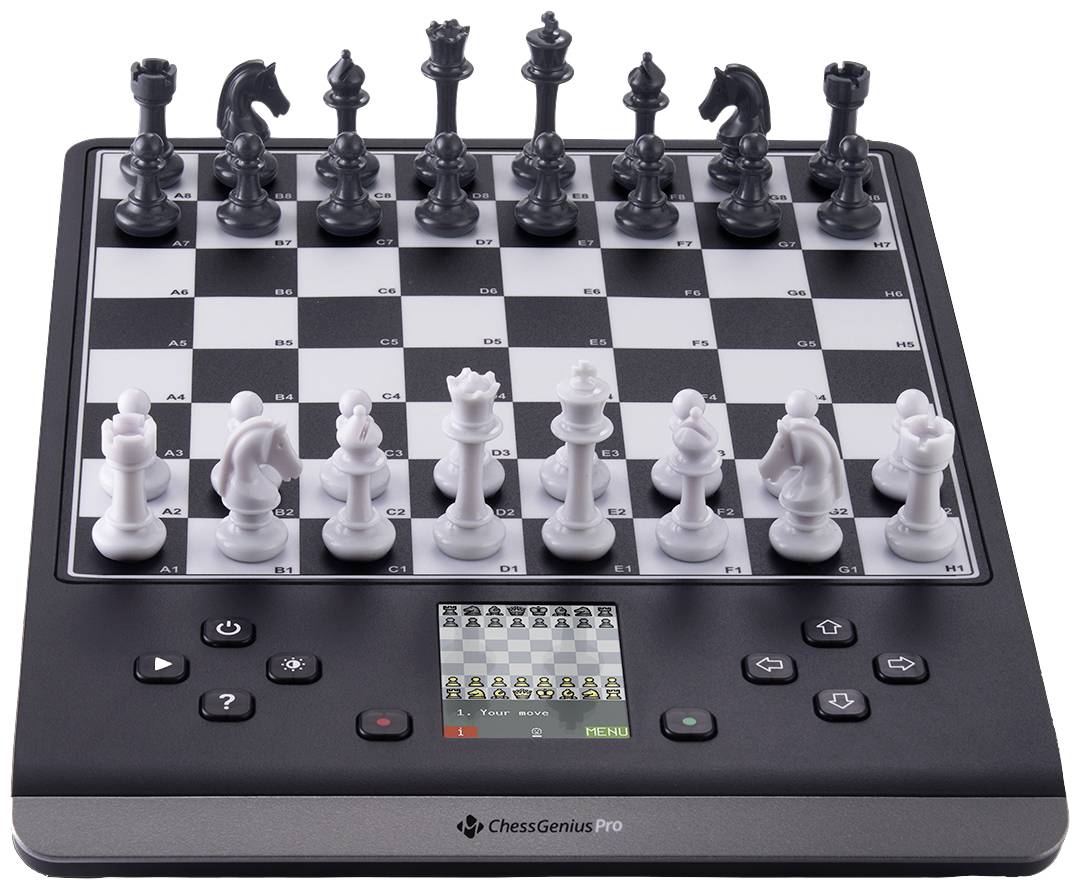 image-9339.jpg Millennium Chess Genius Pro M815 Schachcomputer KI-Funktionen, Magnetische Schachfiguren, Drucksensorbrett, Farbdisplay – Bild 1
