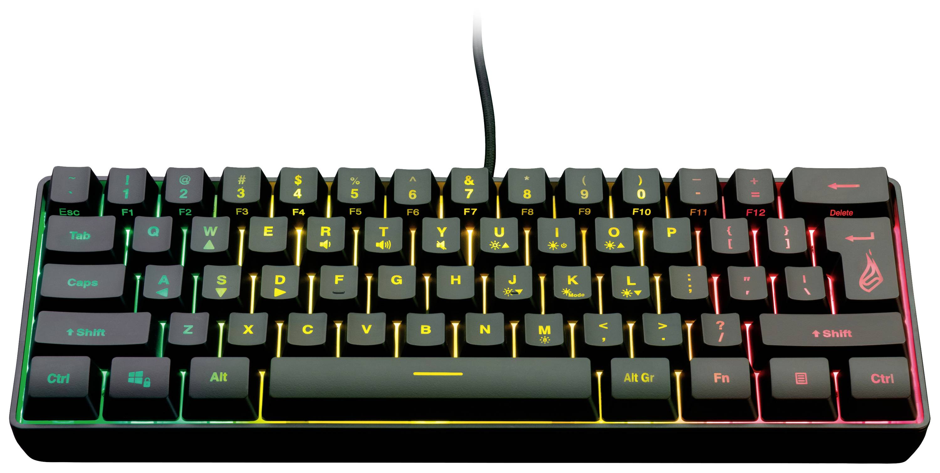 image-9625.jpg Surefire Gaming KingPin X1 Kabelgebunden, USB Gaming-Tastatur US-Englisch, QWERTY Schwarz Beleuchtet, Multimediatasten – Bild 1